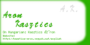 aron kasztics business card